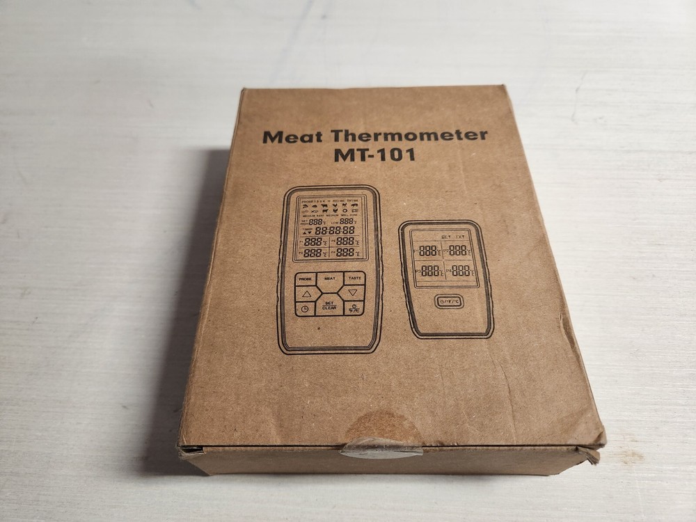 Meat Thermometer MT-101 with 4 probes. Digital. With wireless receiver. Black