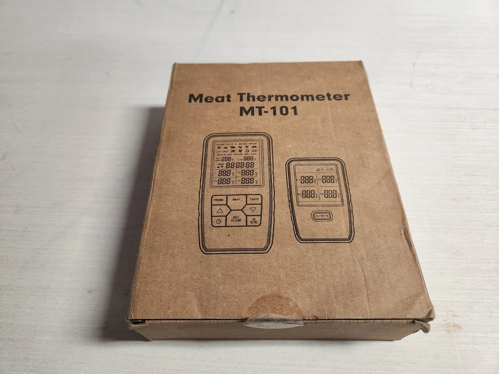 Meat Thermometer MT-101 with 4 probes. Digital. With wireless receiver. Black