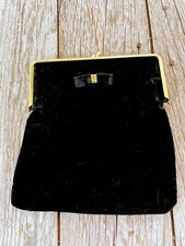 Art Deco Black Velvet Clutch Purse 1930s