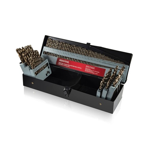 Cobalt Drill Bit Set 115 PCS - M35 High Speed Steel Twist Jobber Length ...