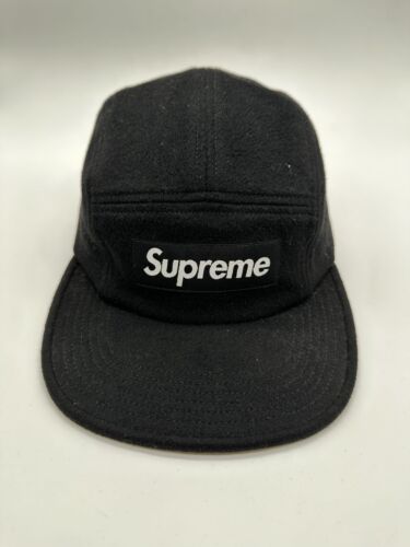 SUPREME Loro Piana Capolavoro Wool Camp Hat Cap Black Box Logo Adjustable