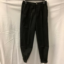 Asos Design Womens Dress Pants Black Straight Leg Pleated Front Cuffed Size 6