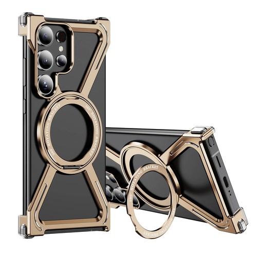 Military Rimless Magnetic Case For Samsung Galaxy S24 S25 S23 Ultra Metal Stand - Picture 15 of 22