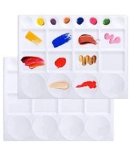 2pc Paint Tray Palettes 20 Well Palettes, White Plastic Palette 13”x10" CraftLov