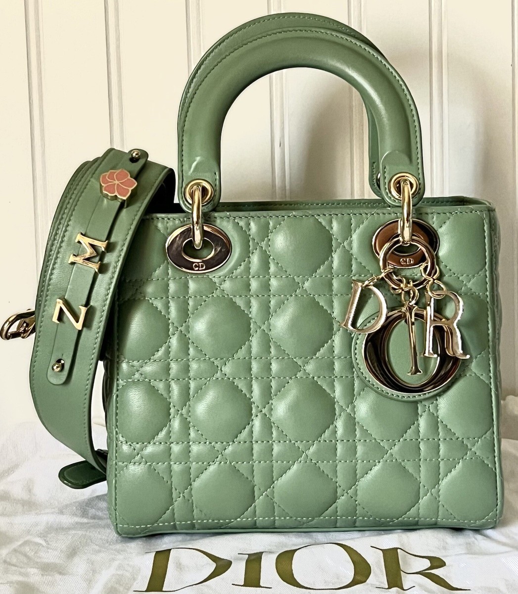 sage green lady dior bag