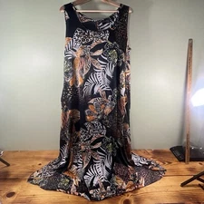 Attitudes By Renee Romper Jumpsuit Maxi Faux Dress Size Large With Pockets