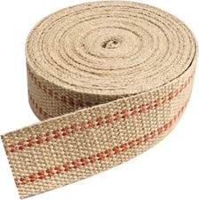 2" x 10yd Craft Jute Webbing Tape Vintage Burlap Thick Red Stripe Decor Ribbon