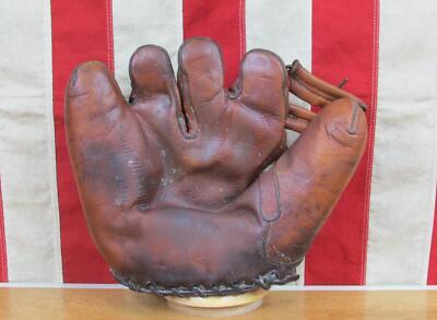 Vintage 1940s OK Mfg Co.Leather 'Stubby' Finger Baseball Glove Joe
