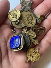 Lot Of 13 Catholic Religious Medals, Crosses, Pendants, items.