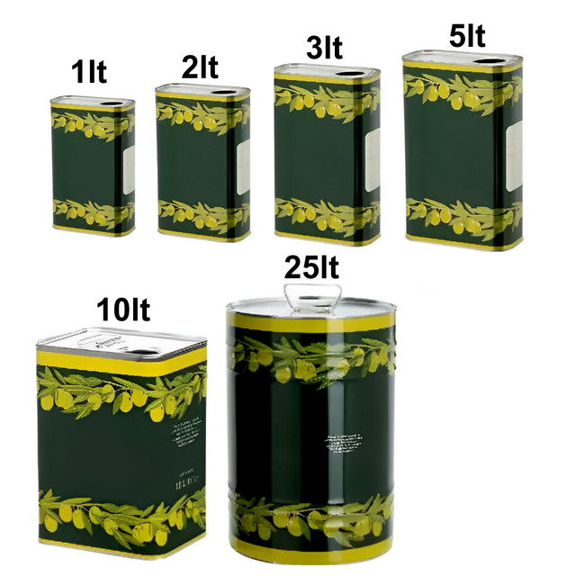 LATTA LATTINA PER OLIO CONTENITORE FUSTO VUOTO RECIPIENTE 1/5/10/25 LITRI +TAPPO