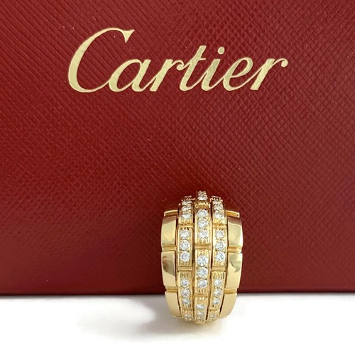Cartier 5-Row Maillon Panthere One Single Diamond Hoop Earring 18K Yellow  Gold | eBay
