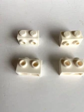 LEGO Parts: Modified 1x2 Bricks w/ Studs on 1 Side, Part# 11211, White - 4 Pcs