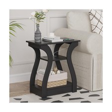 End Table with Charging Station, Side Table with USB Ports and Outlets, Night...