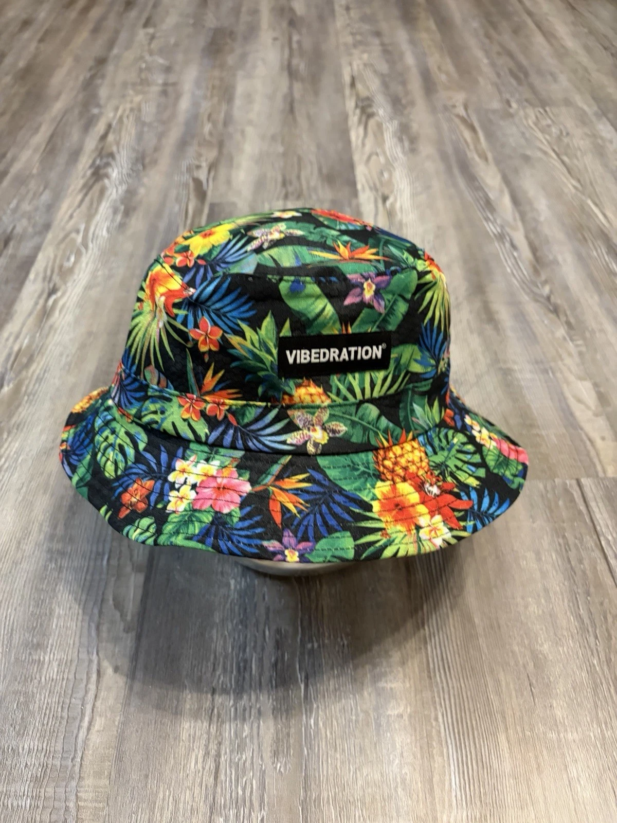 Tropical Floral Bucket Hat Unisex Colorful Pineapple Festival Summer NWT