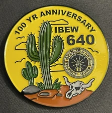 IBEW Local 640 Challenge Coin Phoenix Arizona Desert Cactus Centennial Year