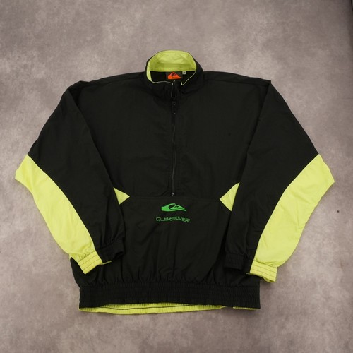 Quiksilver, Vintage 1970 Quiksilver Half Zip Windbreaker Jacket Mens M Neon USA Made