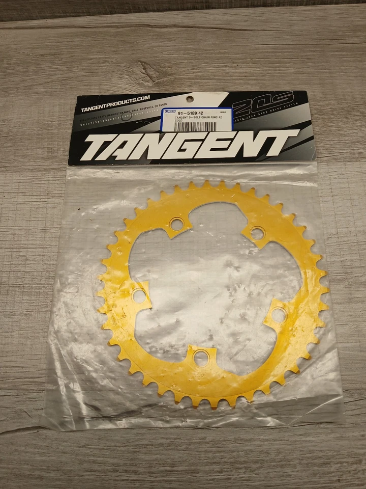 Plato BMX Tangent 42 dientes aleación 3/32" 42t oro 110 BCD Foto 2 de 2