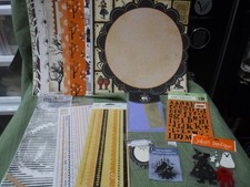 Halloween Scrapbooking Supplies,25 Papers,Stickers,Stamp, Embossing Template NIP