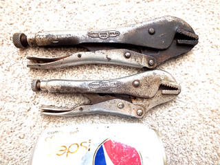 2 PETERSEN DEWITT VISE GRIP PLIERS # 7R & 10R STRAIGHT JAW MADE IN USA