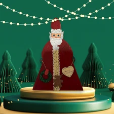 Vintage Santa hanging wall plaque handmade 1988 signed by Artist Christmas Decor