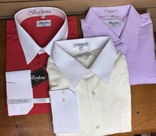 Men Berlioni dress shirt LOT of 3 Size 2XL 18-18.5 neck, 36/37 sleeve