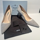 PRADA Dove Gray Suede Leather High Pump Shoes Bag Box Size 42/12 EXCELLENT COND! — photo 1