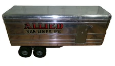 Vintage 1950s Wyandotte Pressed Steel Allied Van lines Aluminum Trailer **ONLY**