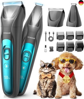 oneisall 2-in-1 Hundeschermaschine & Pfotentrimmer mit LED, Schermaschine
