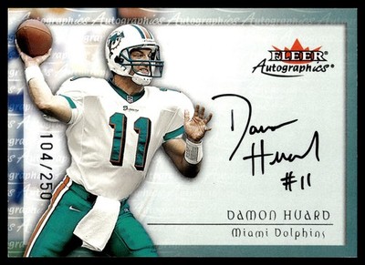 2000 Fleer Autographics #104 DAMON HUARD Miami Dolphins AUTO #/250 NM