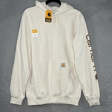 Carhartt Hoodie Loose Fit Midweight Logo Long Sleeve Graphic Sweatshirt White S