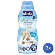3x Chicco Fabric Softener 750 ML Baby 0 Concentrate Sweet Heart Of Talcum
