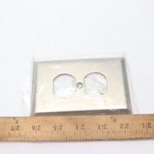  3-Pk Flat Wall Plate Satin Nickel Duplex 1 Gang