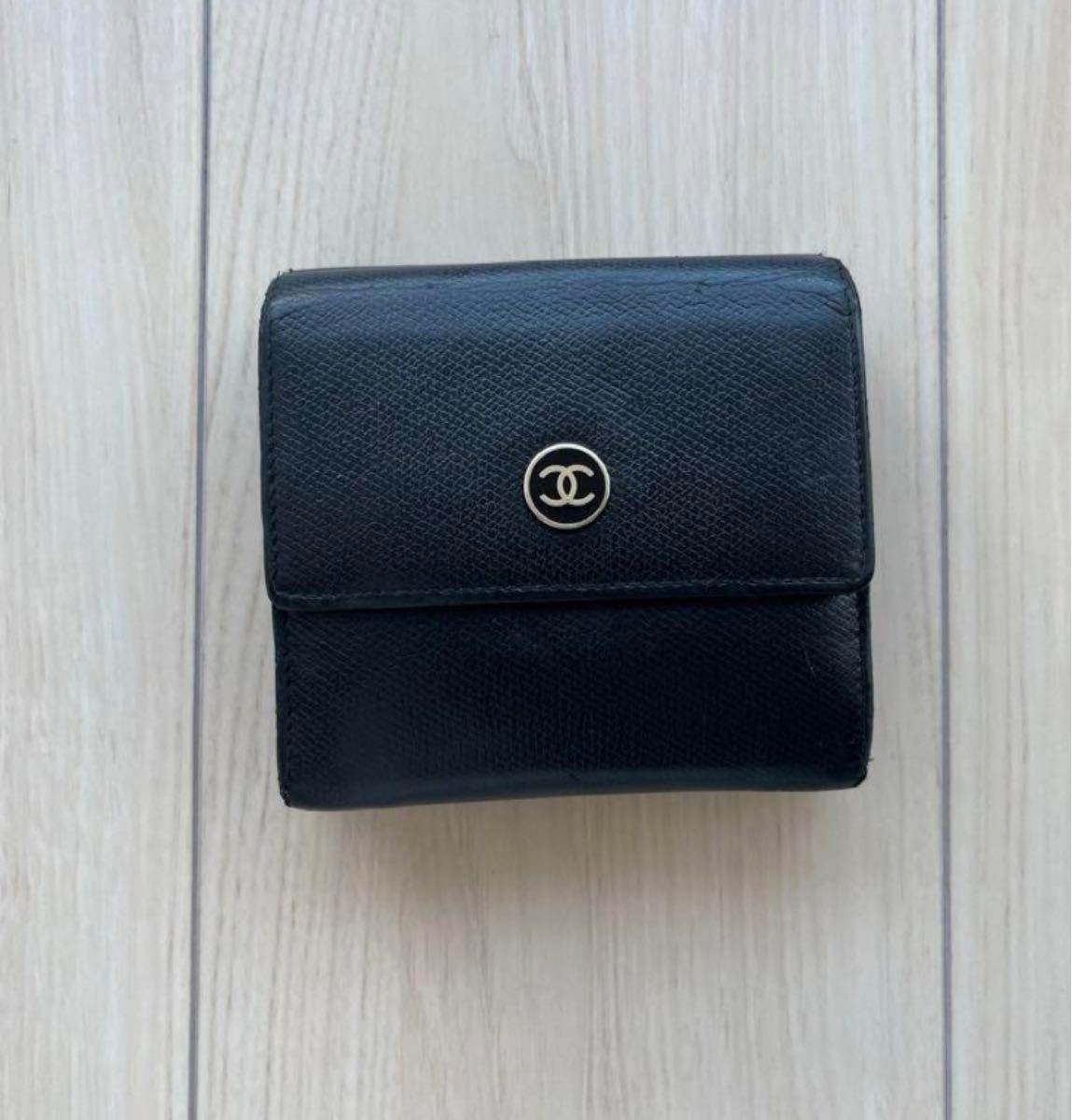CHANEL Tri fold Wallet Black PX543835