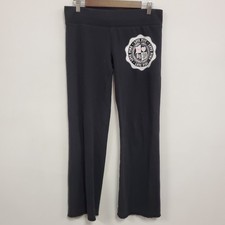 Vintage Pink Victorias Secret Y2K Low Rise Sweatpants Size S Black Preppy 90S