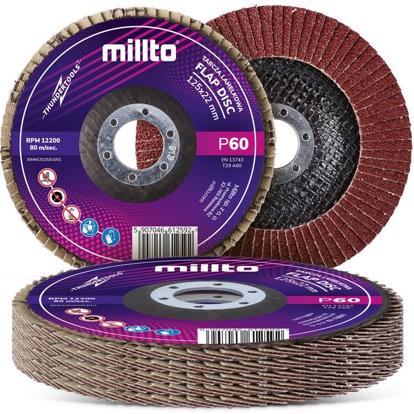 5X Schleifscheibe Lamellenscheibe FäCherscheibe Korn P60 Metall Holz Schleifmop-image