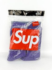 Supreme x Hanes Cushion Crew Socks PURPLE 4 Pack Size 6-12M New in Bag