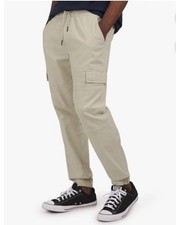 Dogg Supply Mens Snoop Dogg Jogger Pants Size S Stretch Tapered Color Sand New