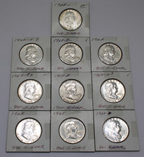 10 SILVER  BENJAMIN FRANKLIN HALF DOLLARS  1960 - 1963