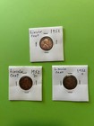 Lot #10)  1952 P-D-S 3pc Lincoln Wheat 1c Set each in separate coin flip holder — photo 1