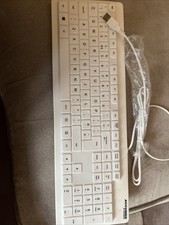 Image of Accuratus AccuMed White USB QWERTY Antibacterial Wipe Clean Keyboard