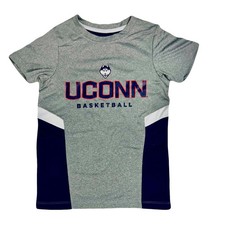 UConn Huskies Youth Boys Gray/Blue Basketball T-Shirt - Sizes XS-XL