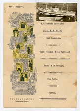 M S Indiana Dinner Menu 1967 Swedish Cargo Ship