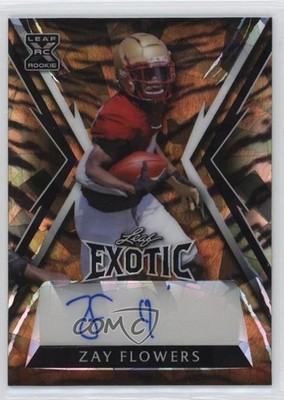 2023 Leaf Exotic Tiger Crystals 4/10 Zay Flowers #BA-ZF1 Rookie Auto RC v9t