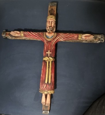 Escultura Madera/ Metal  By Carlos Cesar T:cristo Magestad 67x63 cm
