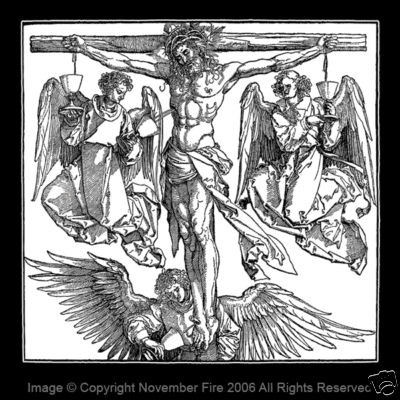 Christ on the Cross Three Angels Crucifiction Blood Body Jesus Pain Shirt NFT133