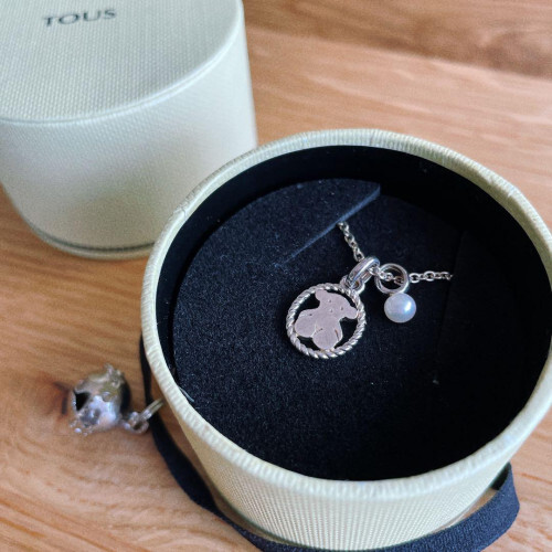 TOUS Bear Necklace CAMEE with Pearl SV925 Box is not