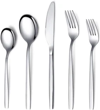 20 Piece Flatware Set for 4, Stainless Steel Silverware Set