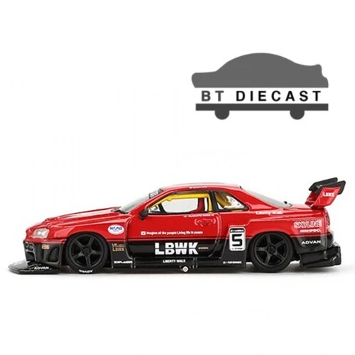 MINI GT LBWK LIBERTY WALK NISSAN LB-ER34 SUPER SILHOUETTE 1/64 RED BLACK MGT 843 - Picture 3 of 4