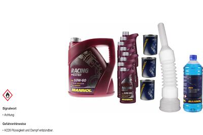 12L MANNOL Motoröl SAE 10W-60 RACING+ESTER inkl. Additiv Auslaufschlauch