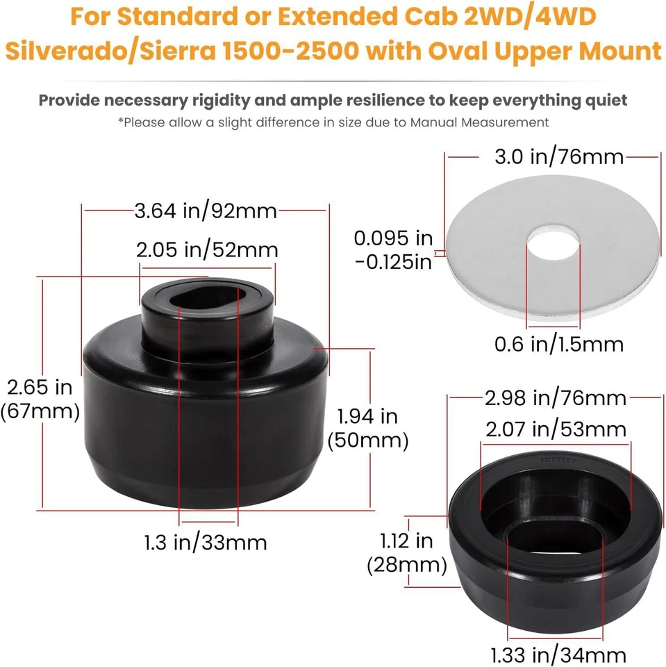 New Body Cab Mount Bushing Kit 7-141 For 99-14 Chevy Silverado 1500 GMC Sierra Foto 2 de 4